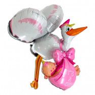 Folieballong Baby Girl Stork