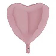 Folieballong Hjärta Matt Pastellrosa - 91 cm