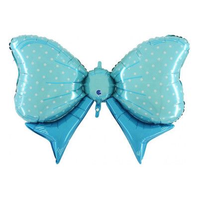 Folieballong Ljusblå Rosett Shape - 109 cm