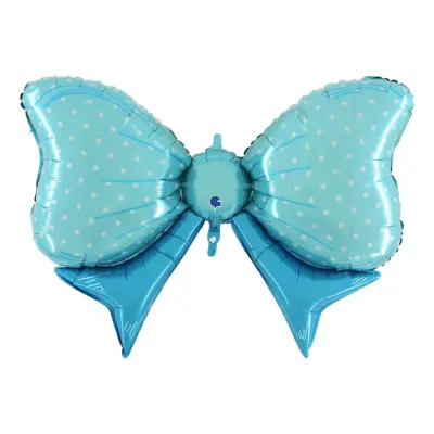 Folieballong Ljusblå Rosett Shape - 109 cm