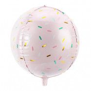 Folieballong Strössel Ljusrosa Rund - 1-pack