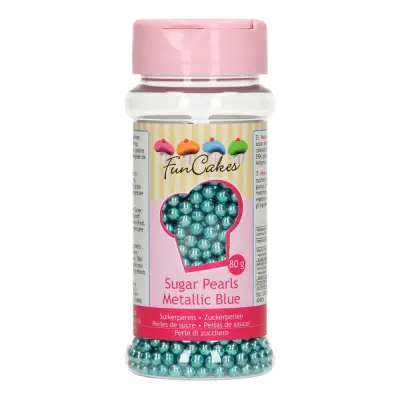 FunCakes Strössel Sugarpearls Metallic Blue - 80 g