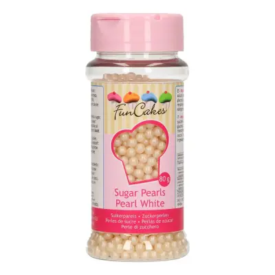 FunCakes Strössel Sugarpearls Pearl White/Vit - 80 g