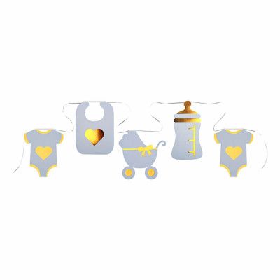 Girlang Baby Shower Blå