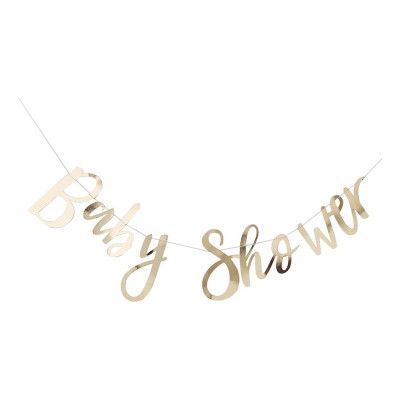 Girlang Baby Shower Guld Metallic