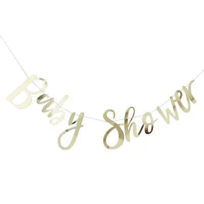 Girlang Baby Shower Guld Metallic