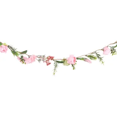 Girlang Blommor Rosa/Grön