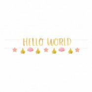 Guld/Rosa Girlang Hello World