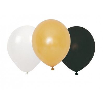 JaBaDaBaDo Ballonger 9 st (Svart Vit Guld)