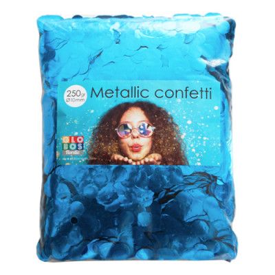 Konfetti Blå Metallic Runda - 250 gram