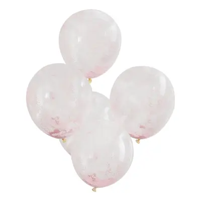 Konfettiballonger Transparant Rosa - 5-pack