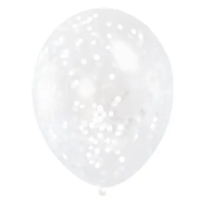 Konfettiballonger Vit - 6-pack