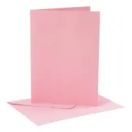 Kort med Kuvert Rosa - 12,7 x 17,8 cm