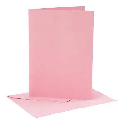 Kort med Kuvert Rosa - 12,7 x 17,8 cm