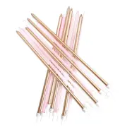 Ljus Långa med Hållare Pastellrosa - 16-pack