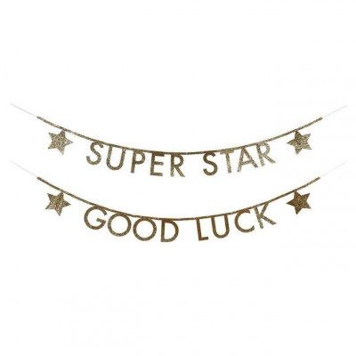 Meri Meri Bokstäver Girlang (Guld Glitter)