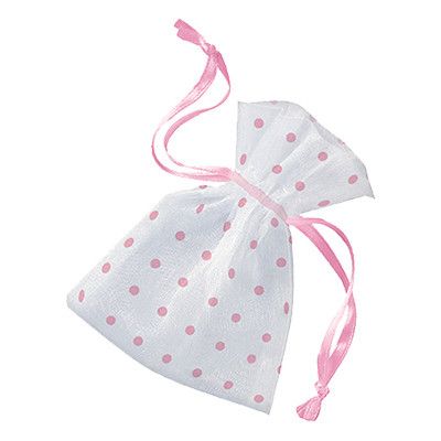 Organzapåsar Rosa Babyshower - 6-pack