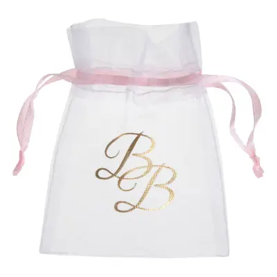 Organzapåsar Rosa Babyshower - 6-pack