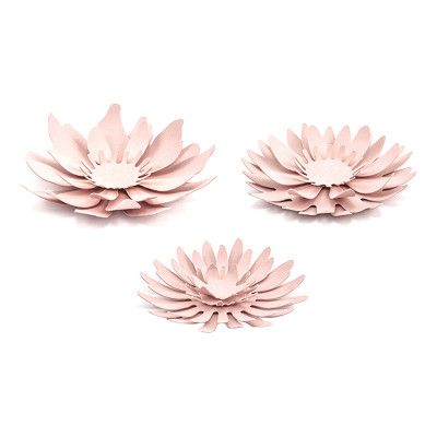 Pappersdekorationer Blommor Rosa - 3-pack