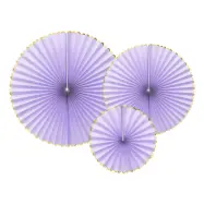 Pappersfjädrar Lila/Guld Pastell - 3-pack