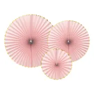 Pappersfjädrar Rosa/Guld Pastell - 3-pack