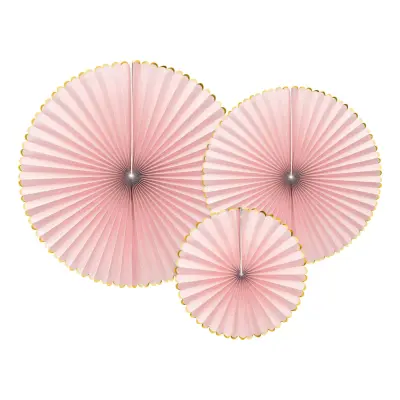 Pappersfjädrar Rosa/Guld Pastell - 3-pack