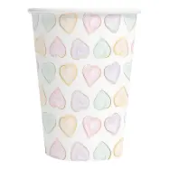 Pappersmuggar Hjärtan Watercolor - 8-pack