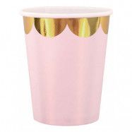 Pappersmuggar Pastell Rosa/Guld - 8-pack