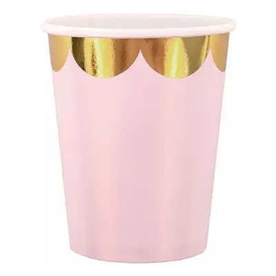 Pappersmuggar Pastell Rosa/Guld - 8-pack