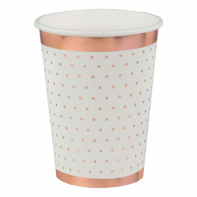 Pappersmuggar Prickiga Vit/Roséguld - 10-pack