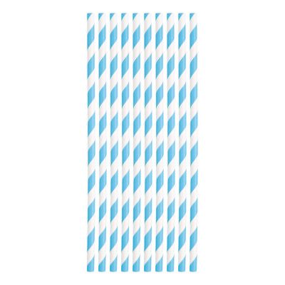 Papperssugrör Blå Randiga - 10-pack