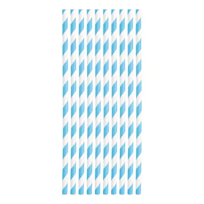 Papperssugrör Blå Randiga - 10-pack