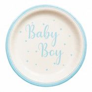 Papperstallrikar Baby Boy Ljusblå - 8-pack
