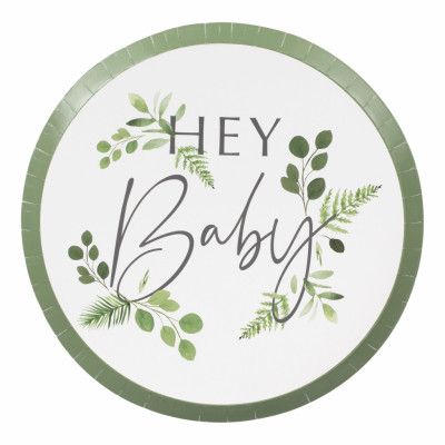 Papperstallrikar Baby Shower Hey Baby