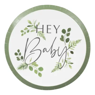 Papperstallrikar Baby Shower Hey Baby