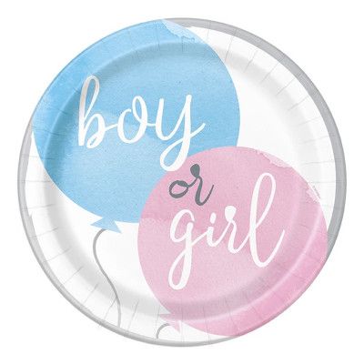 Papperstallrikar Gender Reveal He&She - 8-pack
