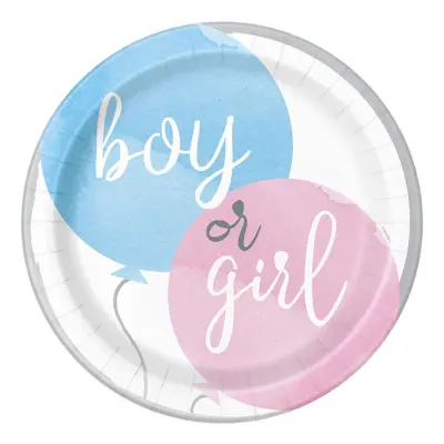 Papperstallrikar Gender Reveal He&She - 8-pack