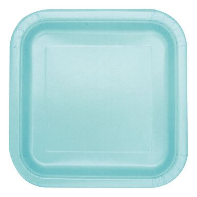 Papperstallrikar Kvadrat Mint - 14-pack