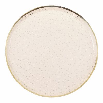 Papperstallrikar Peach med Prickar