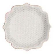Papperstallrikar Prickiga Vit/Roséguld - 10-pack