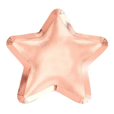 Papperstallrikar Stjärnformade Roséguld - 8-pack