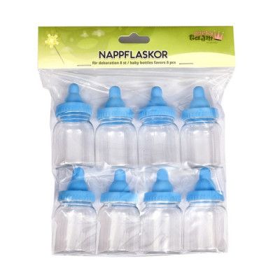 Partytajm Nappflaskor Dekoration 8-pack (Blå)