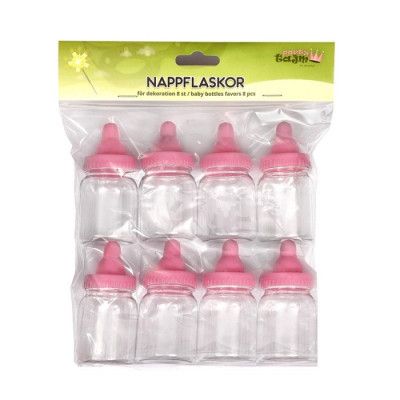 Partytajm Nappflaskor Dekoration 8-pack (Rosa)