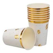 Pappersmuggar Bebisfötter Guld/Vit - 8-pack