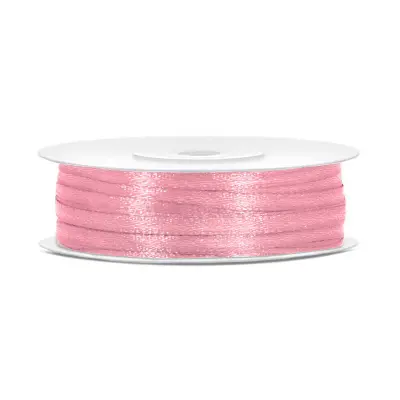Satinband Ljusrosa - 3 mm x 25 m