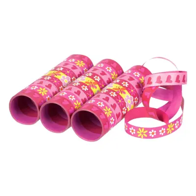 Serpentiner Rosa Blommor&Fjärilar - 3-pack