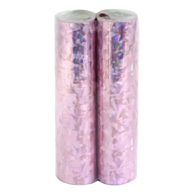 Serpentiner Holografisk Ljusrosa - 2-pack