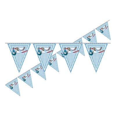 Stork Blå Flaggirlang