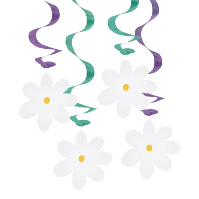 Swirls Daisies - 4-pack