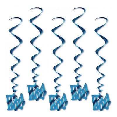 Swirls It's a Boy Blå Hängande Dekoration - 5-pack